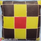 PL451 Smooth Leather PatchWork Cushion Pillow Cover