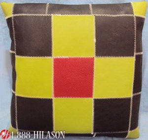 PL451 Smooth Leather PatchWork Cushion Pillow Cover