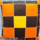 PL452 Smooth Leather PatchWork Cushion Pillow Cover