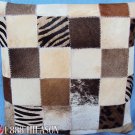 PL408 Cowhide Leather Hair-On PatchWork Cushion Pillow Cover