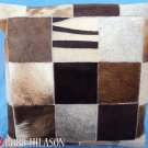 PL425 Cowhide Leather Hair-On PatchWork Cushion Pillow Cover