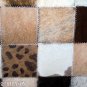 PL433 Cowhide Leather Hair-On PatchWork Cushion Pillow Cover