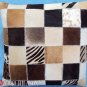 PL448 Cowhide Leather Hair-On PatchWork Cushion Pillow Cover