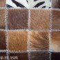 PL465 Cowhide Leather Hair-On PatchWork Cushion Pillow Cover