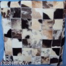 PL467 Cowhide Leather Hair-On PatchWork Cushion Pillow Cover