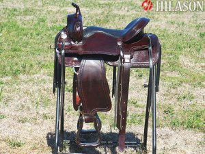 TO521DB Hilason Treeless Western Barrel Trail Saddle 15