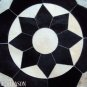 637 COWHIDE HAIR-ON LEATHER PATCHWORK RUG 48IN DIA