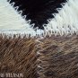 637 COWHIDE HAIR-ON LEATHER PATCHWORK RUG 48IN DIA