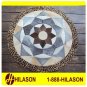 638 COWHIDE HAIR-ON LEATHER PATCHWORK RUG 48IN DIA