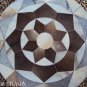 639 COWHIDE HAIR-ON LEATHER PATCHWORK RUG 48IN DIA
