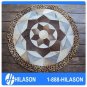639 COWHIDE HAIR-ON LEATHER PATCHWORK RUG 48IN DIA