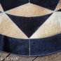641 COWHIDE HAIR-ON LEATHER PATCHWORK RUG 48IN DIA