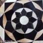 642 COWHIDE HAIR-ON LEATHER PATCHWORK RUG 48IN DIA