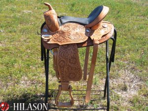 TO537 Hilason Treeless Western Barrel Trail Saddle 16