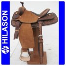 BH007 HILASON WESTERN ROPING RANCH TRAIL PLEASURE SADDLE 15 OSTRICH INLAY SEAT