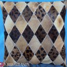 PL373 Cowhide Leather Hair-On PatchWork Cushion Pillow Cover