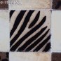 PL379 Cowhide Leather Hair-On PatchWork Cushion Pillow Cover