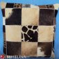 PL382 Cowhide Leather Hair-On PatchWork Cushion Pillow Cover