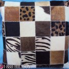 PL385 Cowhide Leather Hair-On PatchWork Cushion Pillow Cover