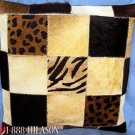 PL389 Cowhide Leather Hair-On PatchWork Cushion Pillow Cover