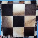 PL390 Cowhide Leather Hair-On PatchWork Cushion Pillow Cover