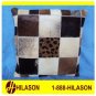 PL393 Cowhide Leather Hair-On PatchWork Cushion Pillow Cover