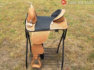 AW102 Hilason Treeless Western Trail Barrel Saddle 16