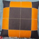 PL339 Smooth Leather PatchWork Cushion Pillow Cover