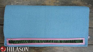 DP297 HILASON WESTERN NEW ZEALND WOOL SADDLE PAD BLANKET ZEBRA HAIR ON LEATHER