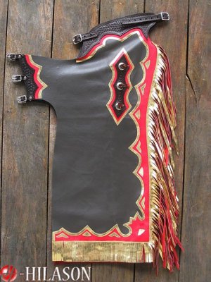 807 Bull Riding Soft Smooth Leather Rodeo Western Chaps
