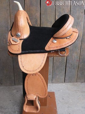 AW112 Hilason Treeless Western Trail Barrel Saddle 16