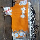 708-S Bull Riding Pro Rodeo Western Bronc Leather Chaps