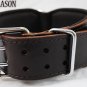 DC103 Brown Leather Spiked Studded Dog collar Sz- MED