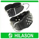 DC102 New Black Leather Spiked Studded Dog collar