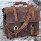 GL100CN-F GLANOR RUSTIC VINTAGE LEATHER BRIEFCASE BACKPACK LAPTOP BAG