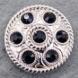CN083F- 2 BLACK CRYSTAL RHINESTONE WHEEL CONCHOS BLING HEADSTALL TACK COWGIRL