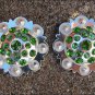 CN018F- 1 GREEN RHINESTONE BERRY CONCHOS CRYSTALS HEADSTALL TACK COWGIRL 1.5INCH