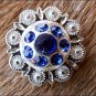 CN012F- 1 SAPPHIRE RHINESTONE BERRY CONCHOS CRYSTALS HEADSTALL TACK COWGIRL 1IN