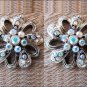 CN036F- 1 AB RHINESTONE FLORAL CONCHOS CRYSTALS HEADSTALL TACK BLING COWGIRL