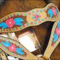 NEW WESTERN LEATHER HAND TOOL HAND PAINT HEADSTALL BREAST COLLAR RHINESTONE S93