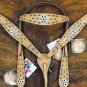 NEW HILASON WESTERN LEATHER HORSE HEADSTALL BREAST COLLAR W/ BLING CONCHO S85