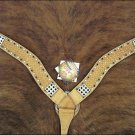 NEW HILASON WESTERN TACK HAND TOOL LEATHER HORSE BREAST COLLAR W/ CONCHO -S