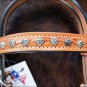 HILASON WESTERN HAND TOOL HAND PAINTED INLAY LEATHER HORSE BRIDLE HEADSTALL S82