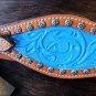 HILASON WESTERN HAND TOOL HAND PAINTED INLAY LEATHER HORSE BRIDLE HEADSTALL S82