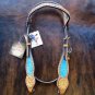 HILASON WESTERN HAND TOOL HAND PAINTED INLAY LEATHER HORSE BRIDLE HEADSTALL S82