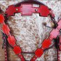 HILASON LEATHER HORSE BRIDLE HEADSTALL BREAST COLLAR WESTERN TACK MAHOGANY 308MS