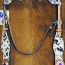 HILASON HAIR ON COWHIDE LEATHER BRIDLE HEADSTALL WESTERN HORSE TACK W/ CONCHOS