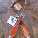 NEW HILASON WESTERN LEATHER HORSE TACK ONE EAR BRIDLE HEADSTALL W/ CONCHO N6