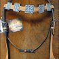 NEW HILASON LEATHER HORSE BRIDLE HEADSTALL BREAST COLLAR WESTERN TACK W/ CONCHO