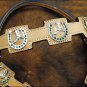NEW HILASON HORSE HEADSTALL BREAST COLLAR WESTERN LEATHER W/ HORSESHOE CONCHO N4
